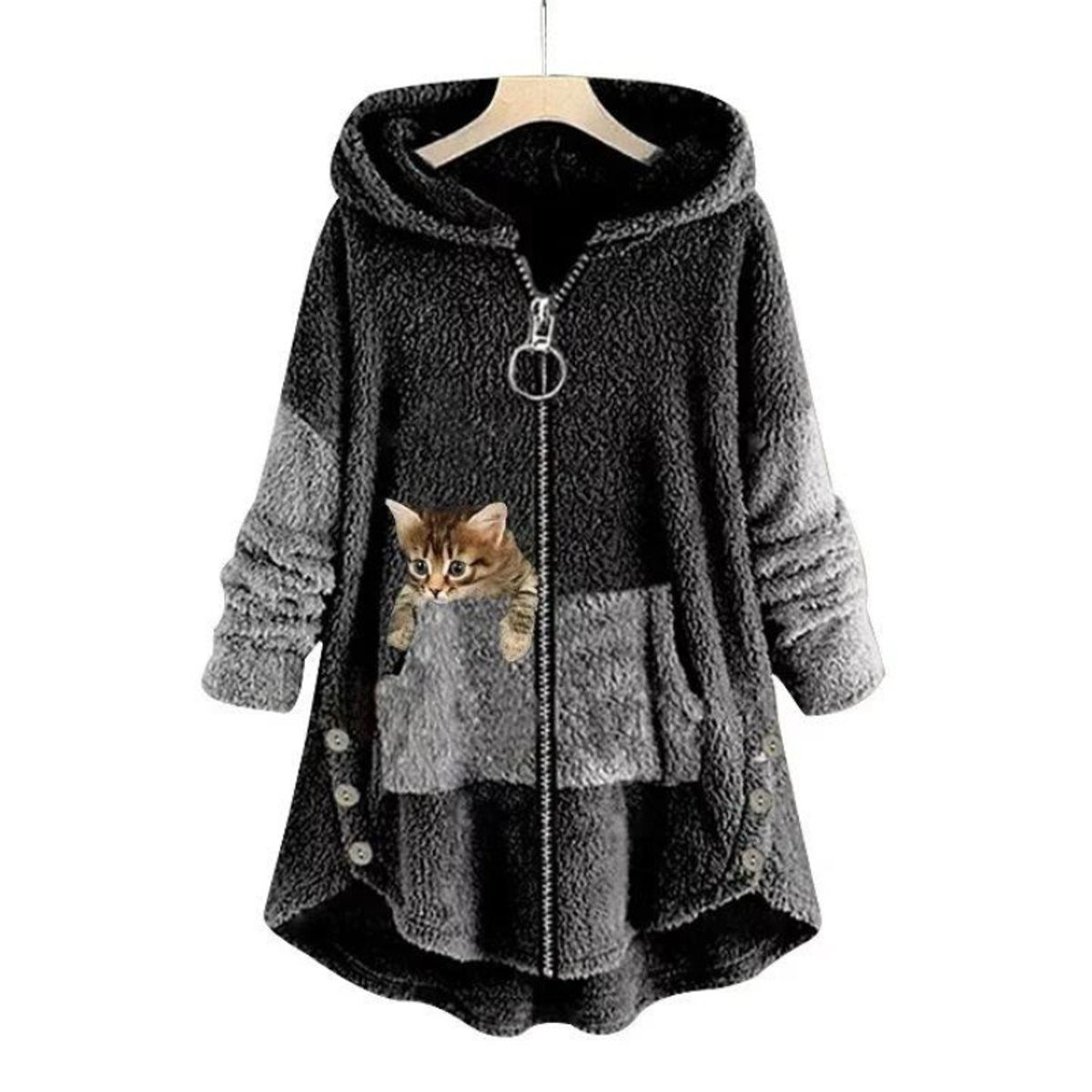 Women's Plush Fleece Pocket Hoodie