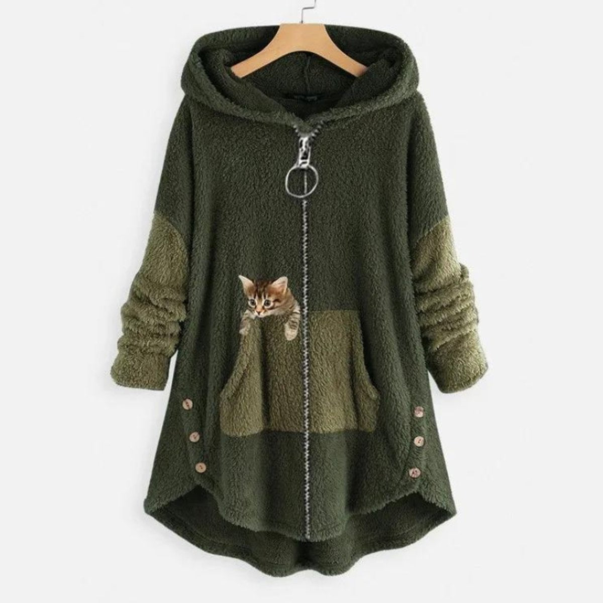 Women's Plush Fleece Pocket Hoodie