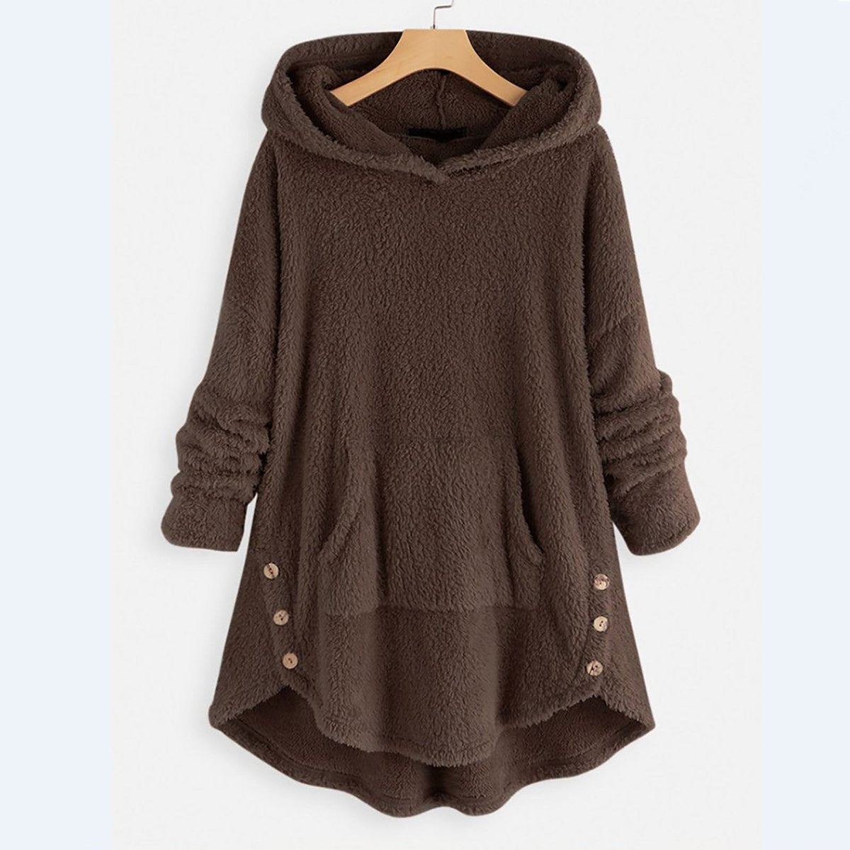 Women's Plush Fleece Pocket Hoodie