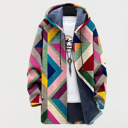 Women's Geometric Fleece-Lined Hoodie