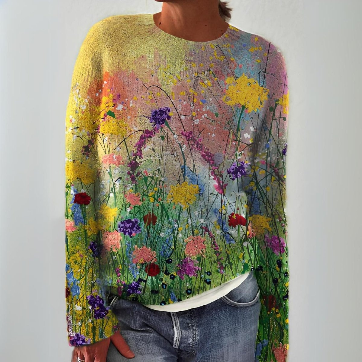 Women's Art Print Knit Jumper