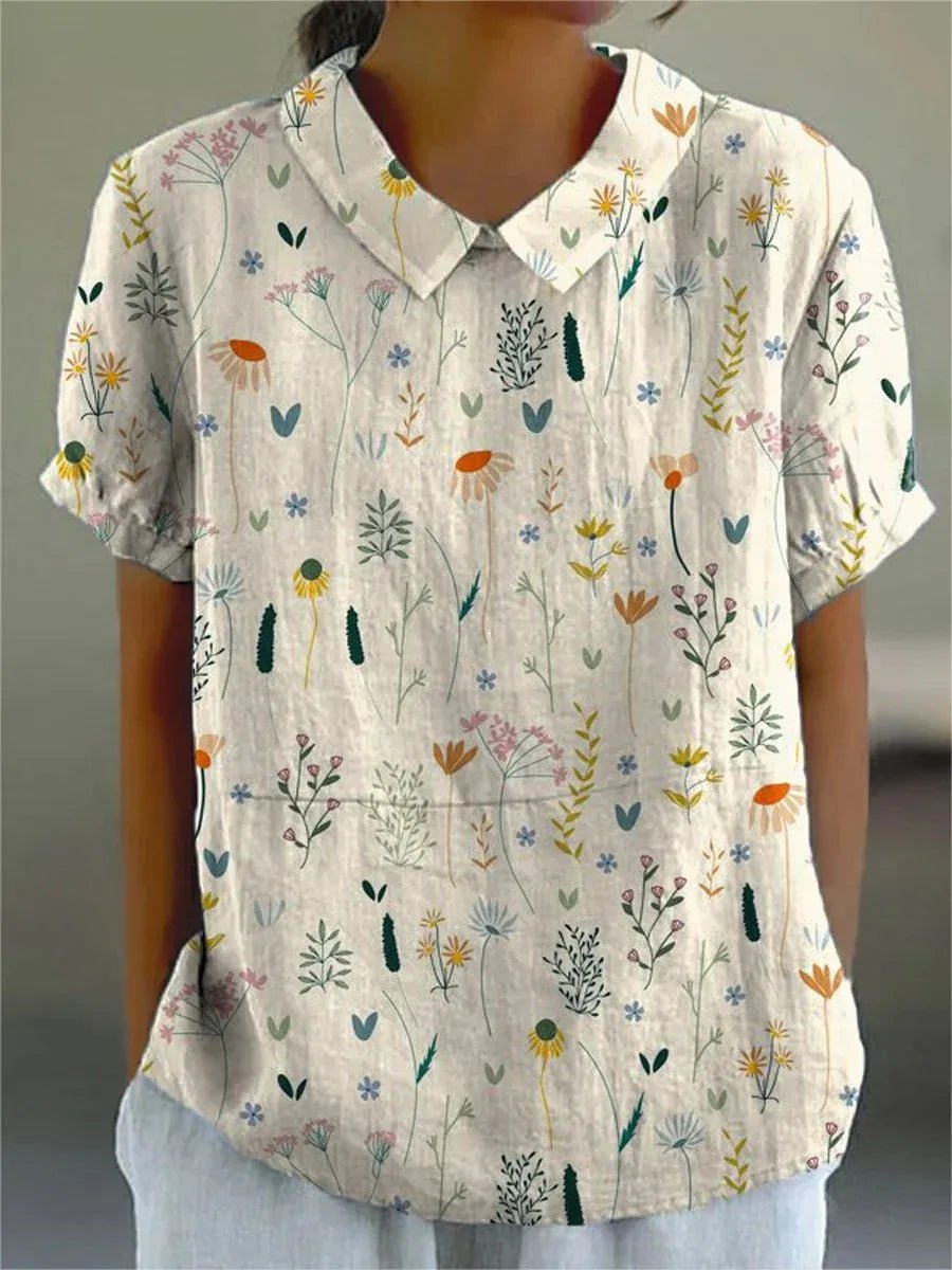 Women's Floral Polo Blouse