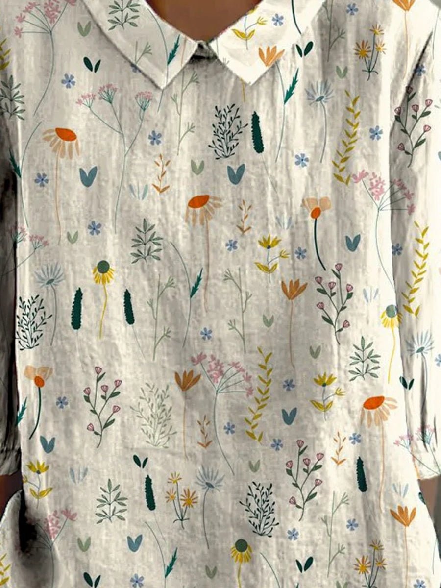 Women's Floral Polo Blouse