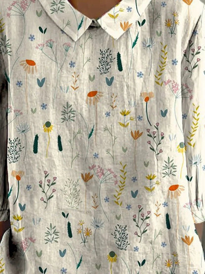 Women's Floral Polo Blouse
