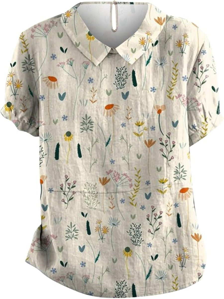 Women's Floral Polo Blouse