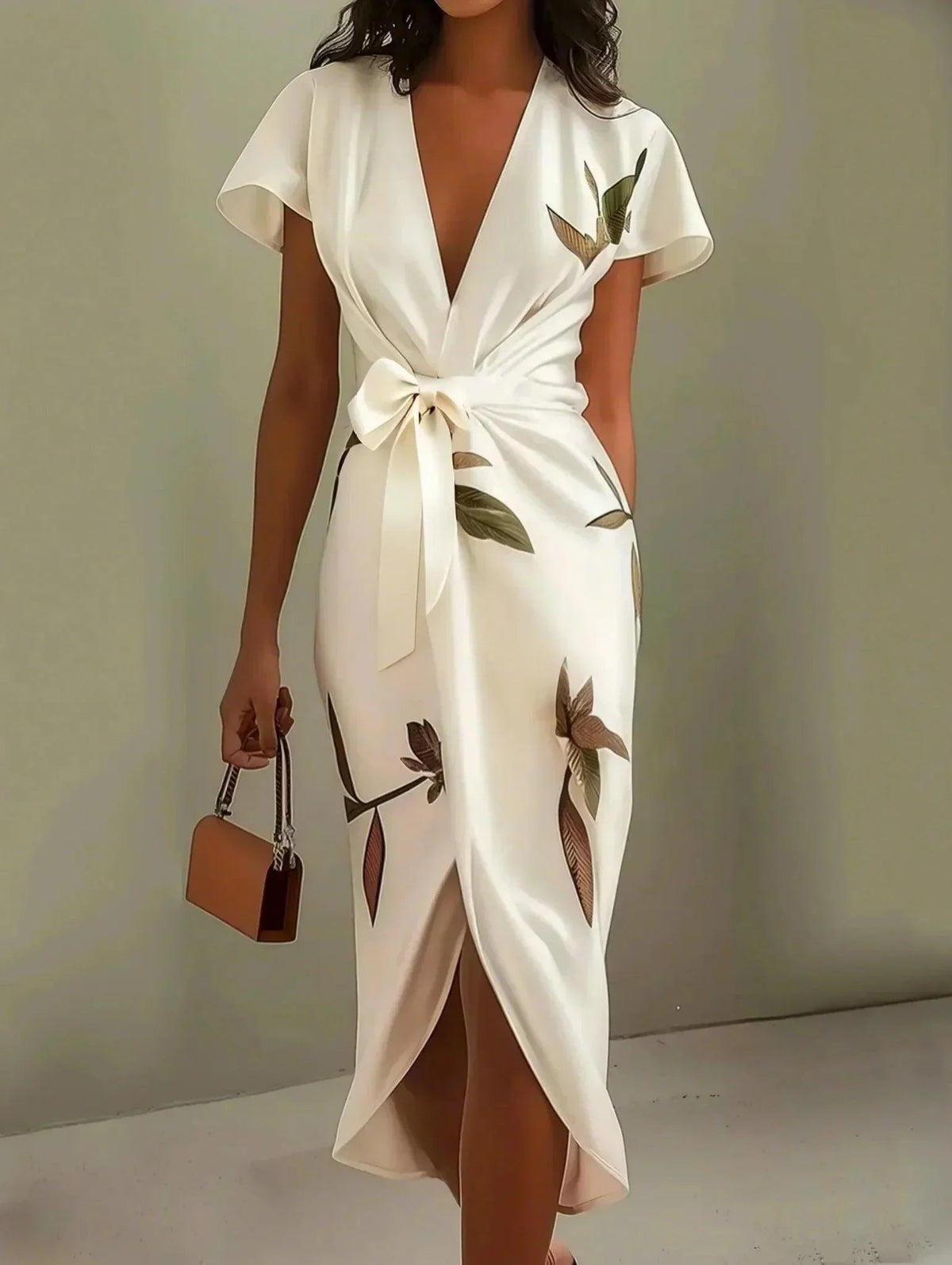 Women’s Floral Wrap Midi Dress