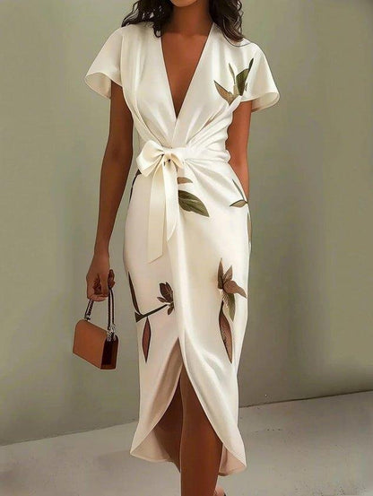 Women’s Floral Wrap Midi Dress