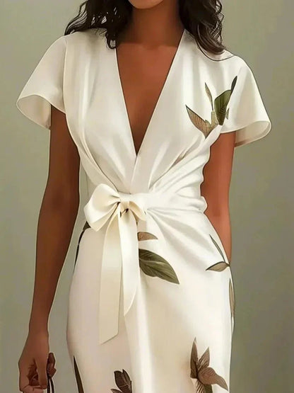 Women’s Floral Wrap Midi Dress