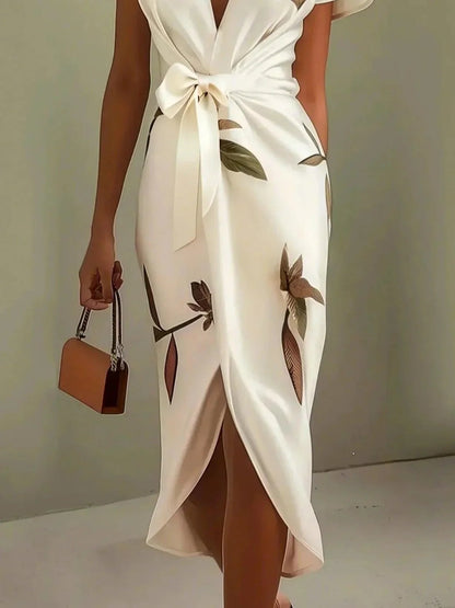 Women’s Floral Wrap Midi Dress
