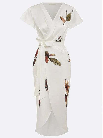 Women’s Floral Wrap Midi Dress