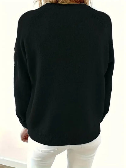 Women's Half-Button V-Neck Jumper