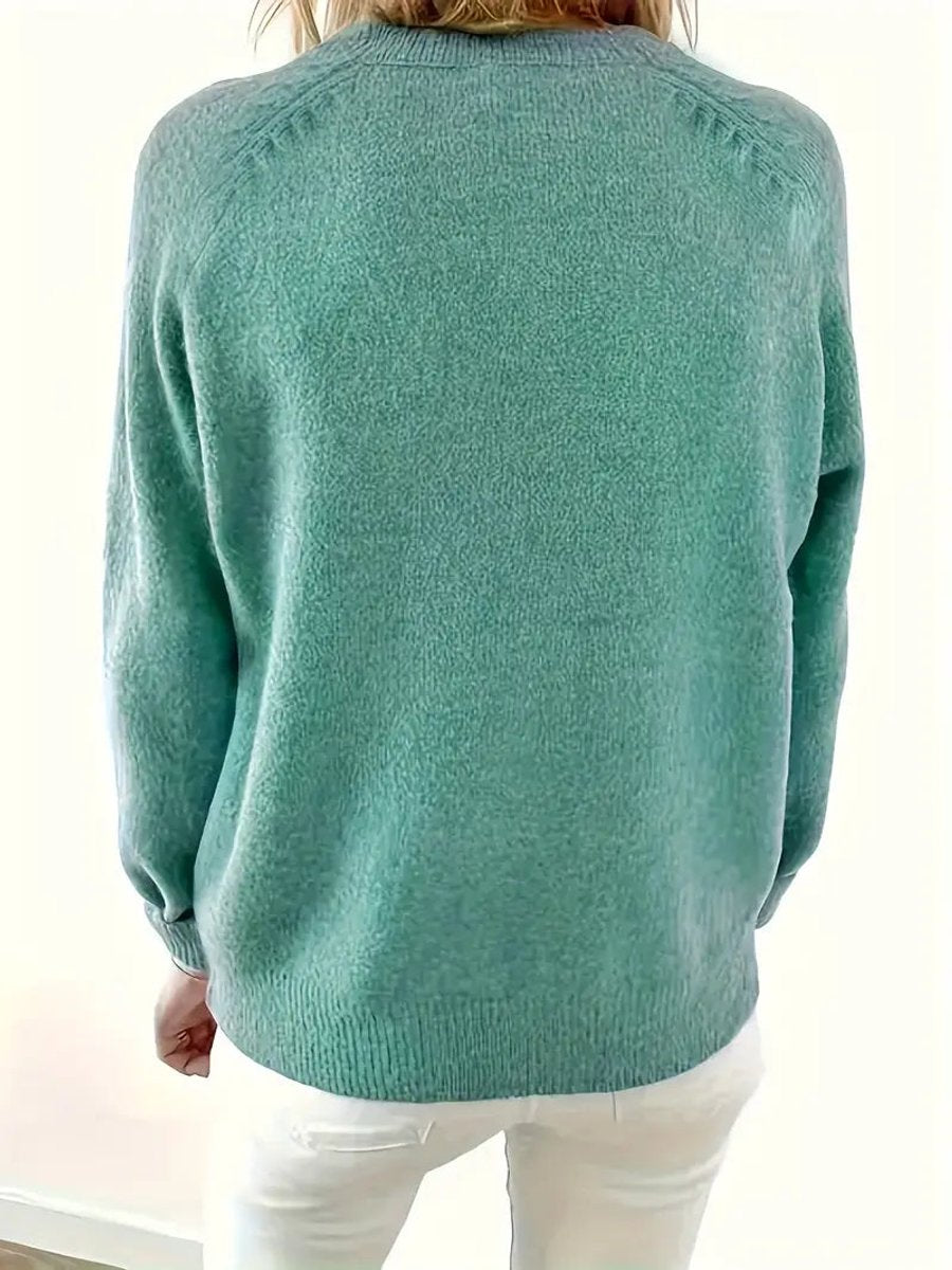 Women's Half-Button V-Neck Jumper
