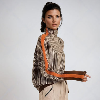 Women's Contrast-Trim Knit Sweater