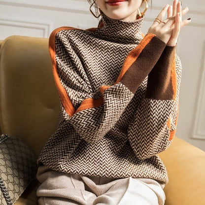 Women's Contrast-Trim Knit Sweater