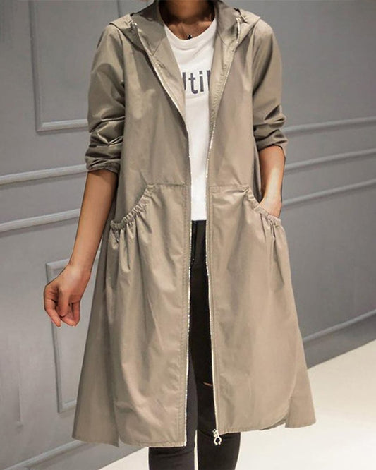 Women's Waterproof Longline Trench Coat