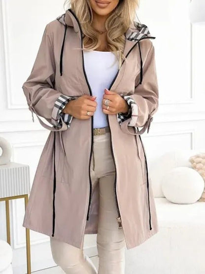 Women's Hooded Waterproof Trench Coat