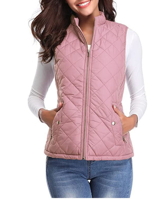 Women's Quilted Zip-Up Sleeveless Gilet