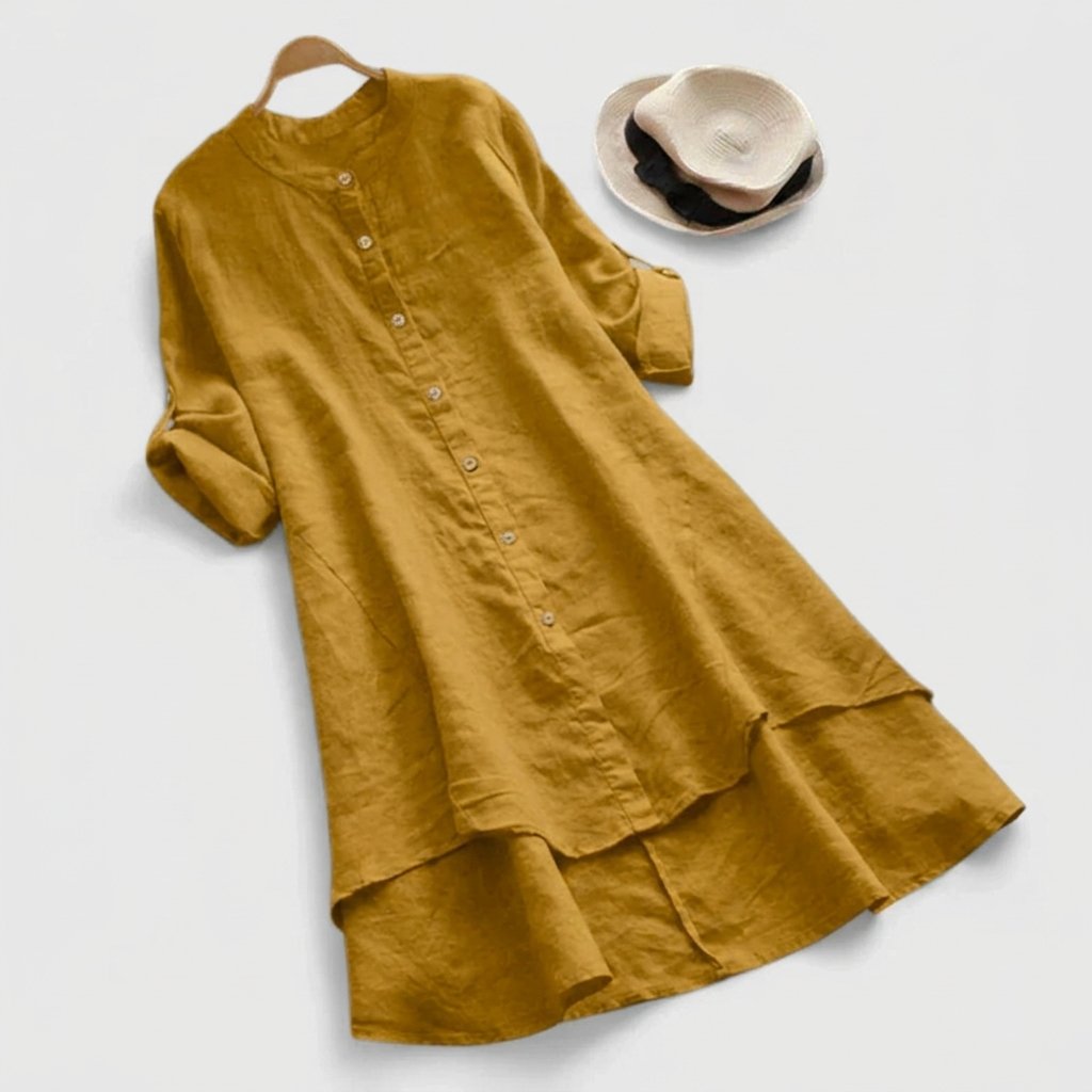 Women's Elegant Linen Shirt Dress
