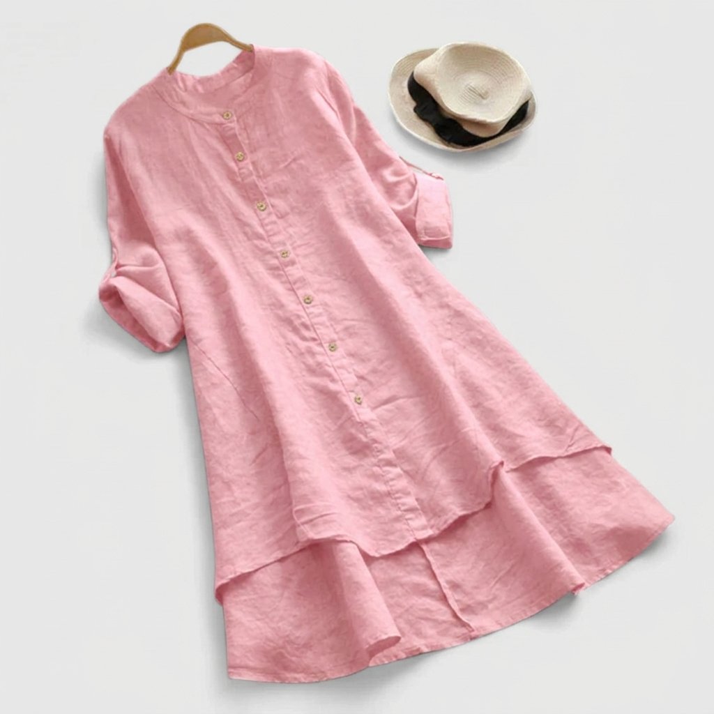 Women's Elegant Linen Shirt Dress