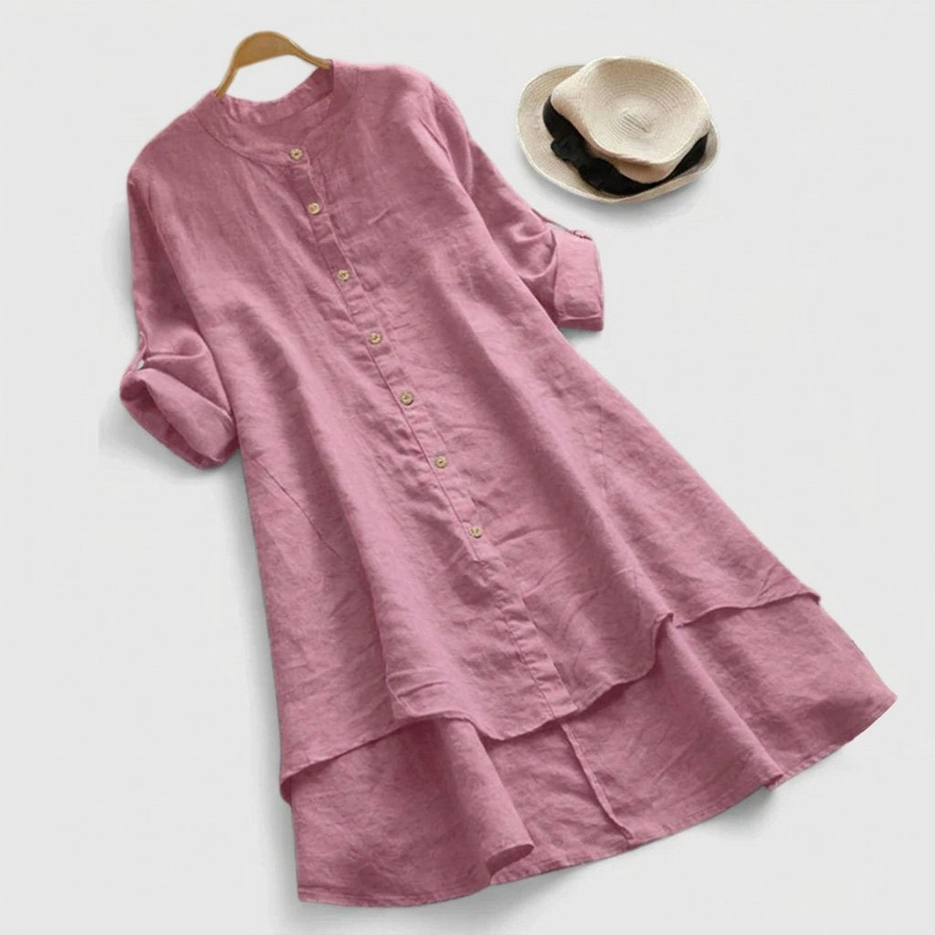 Women's Elegant Linen Shirt Dress