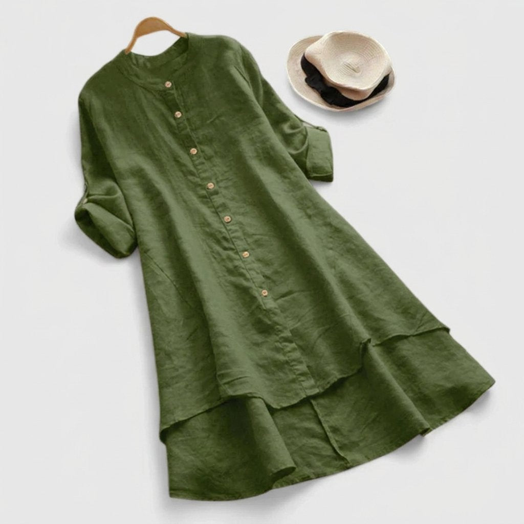 Women's Elegant Linen Shirt Dress