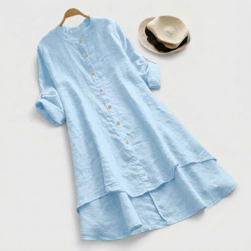 Women's Elegant Linen Shirt Dress