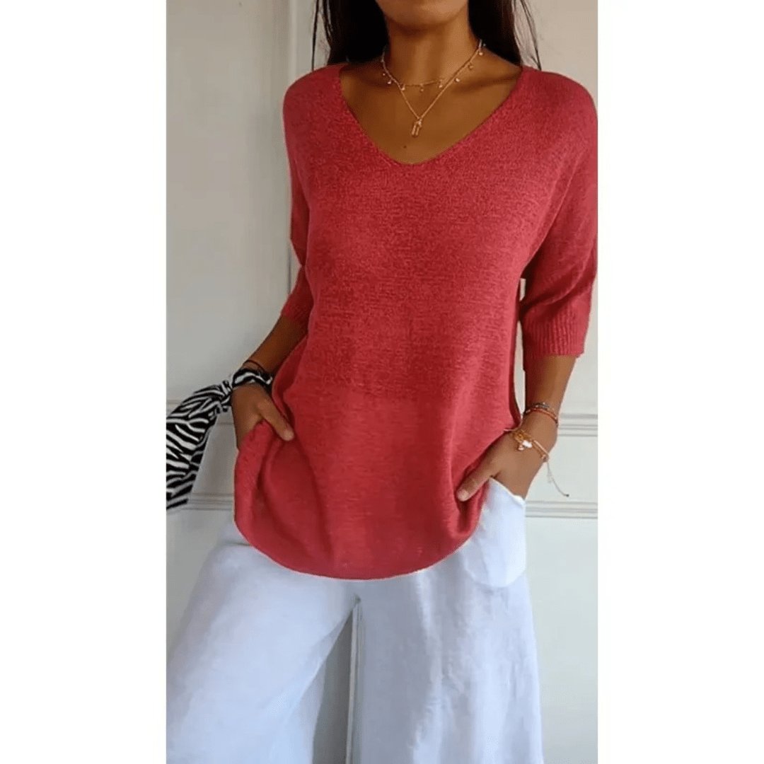 Women’s Linen V Neck Blouse
