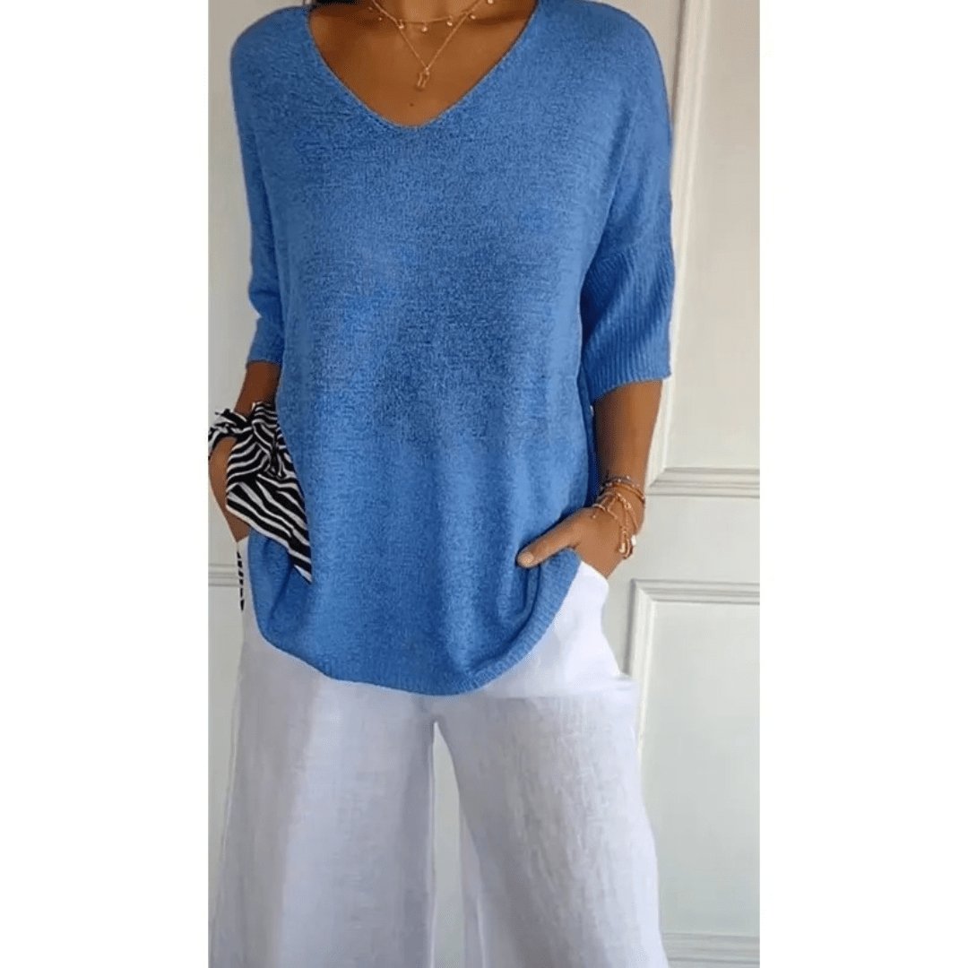 Women’s Linen V Neck Blouse