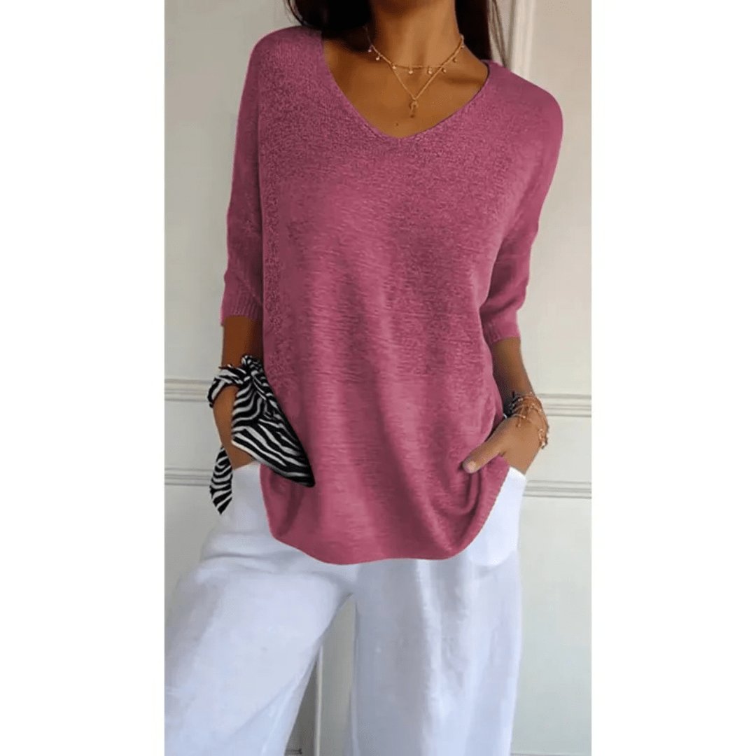 Women’s Linen V Neck Blouse