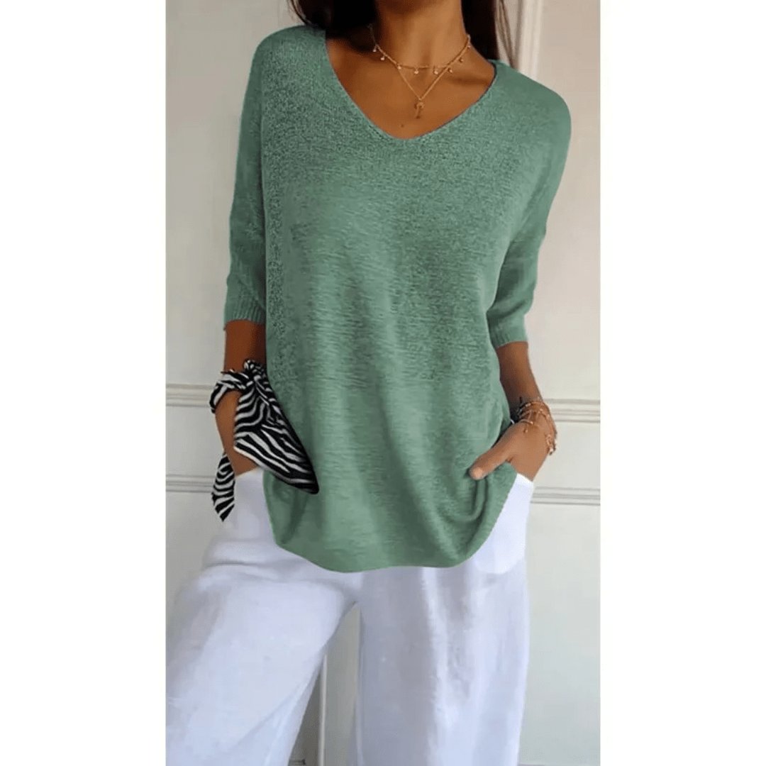 Women’s Linen V Neck Blouse