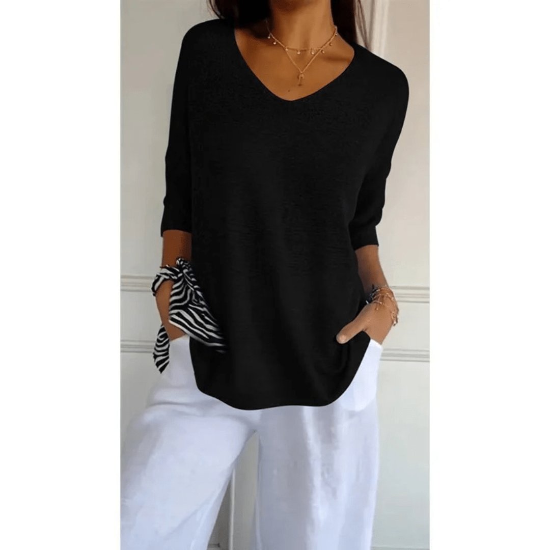 Women’s Linen V Neck Blouse