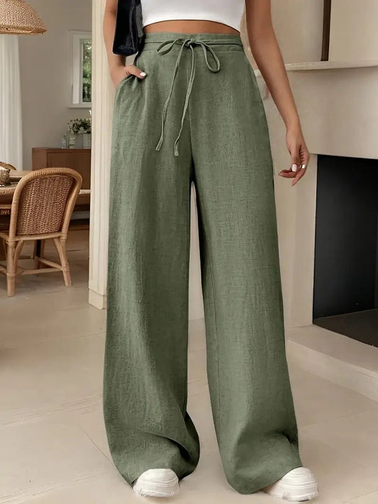 Women’s Drawstring Wide Leg Trousers