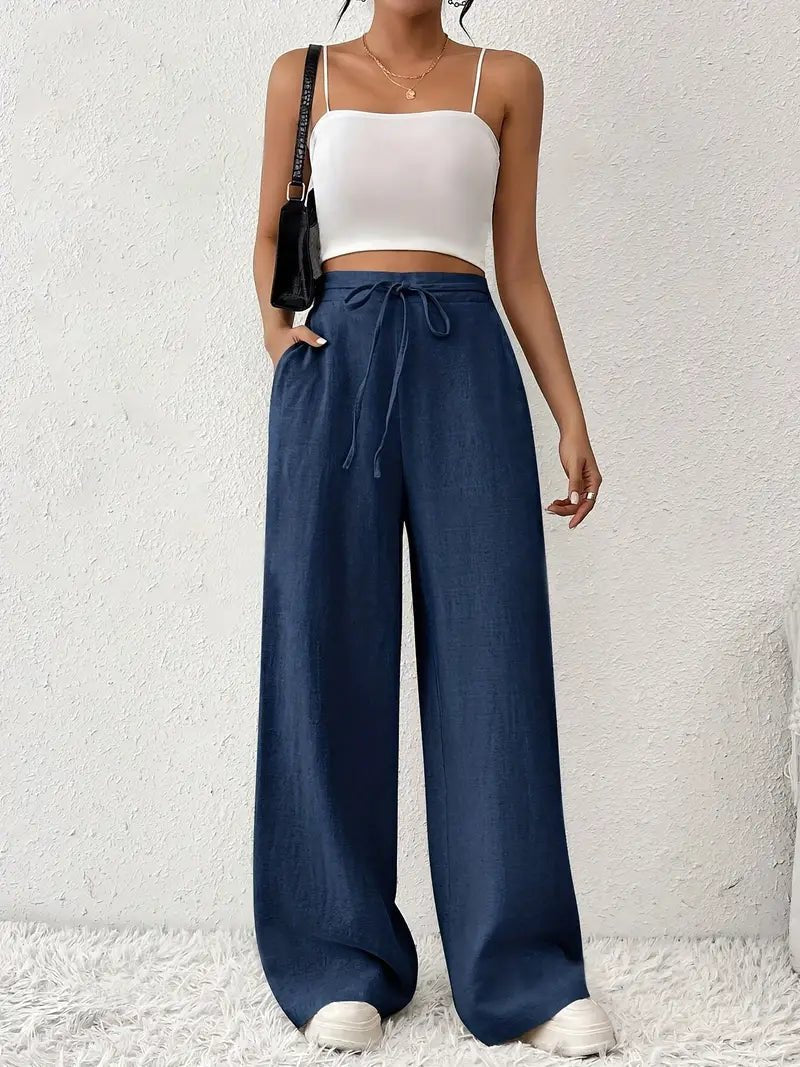 Women’s Drawstring Wide Leg Trousers