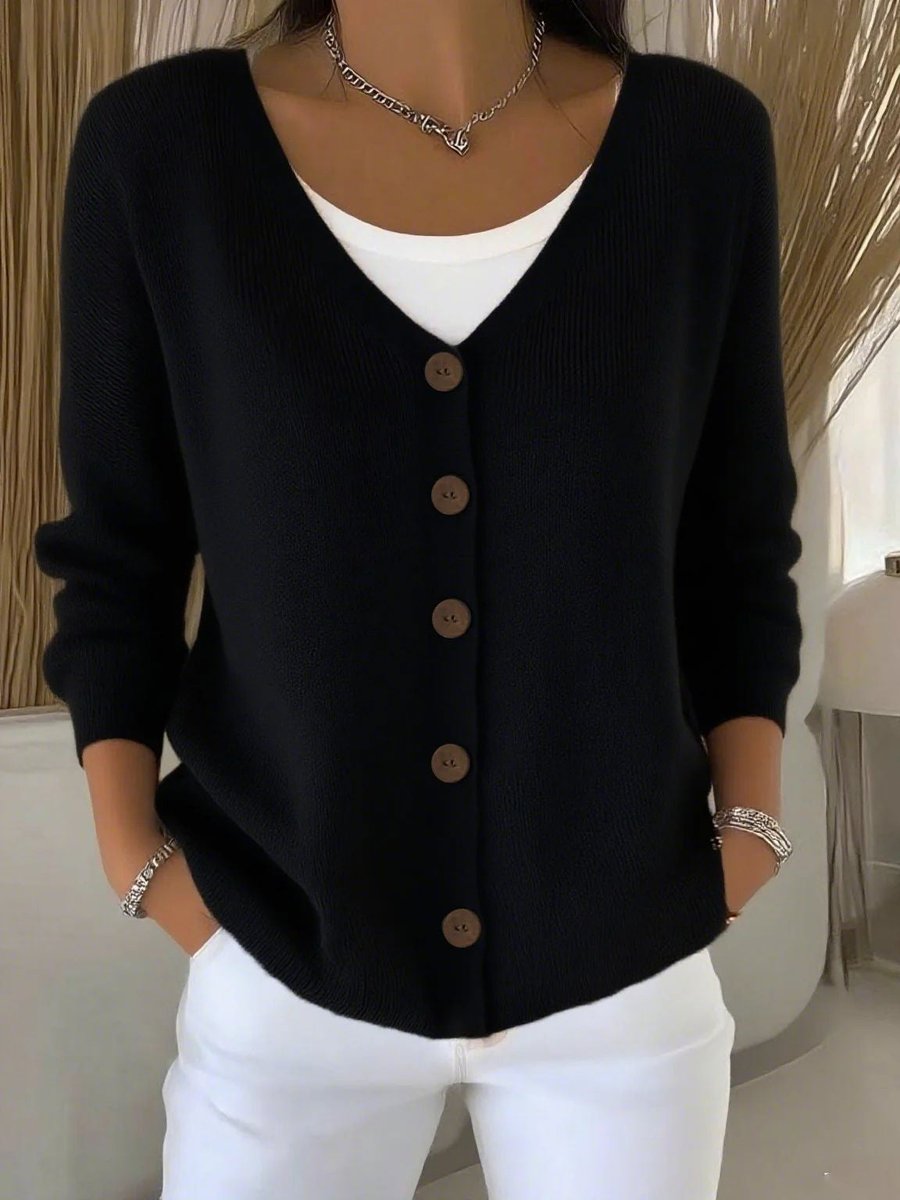 Women's V-Neck Knit Cardigan Sweater