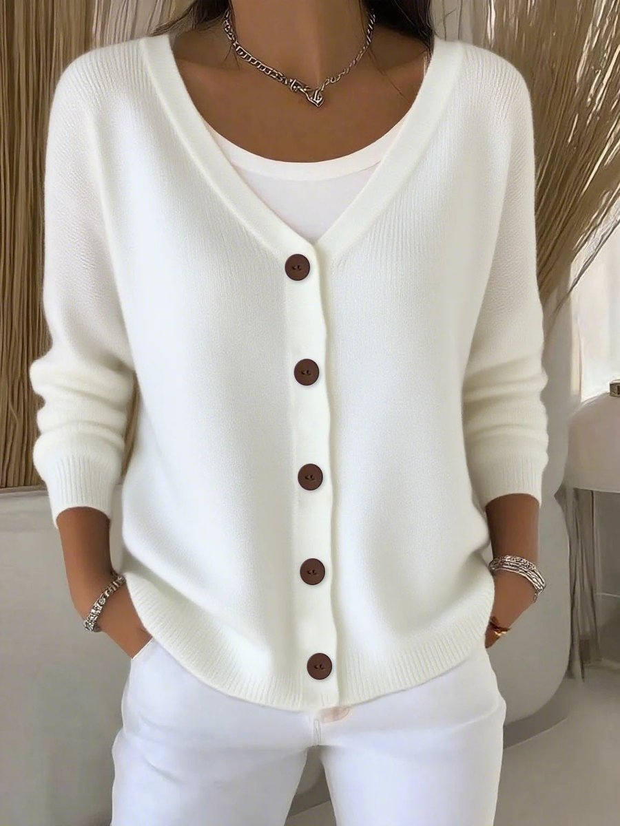 Women's V-Neck Knit Cardigan Sweater