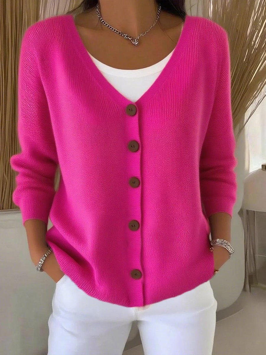 Women's V-Neck Knit Cardigan Sweater