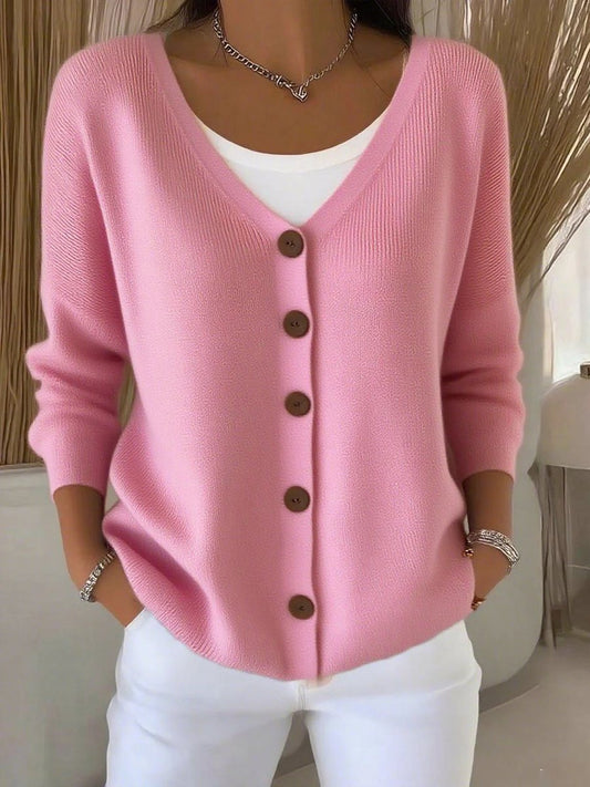 Women's V-Neck Knit Cardigan Sweater
