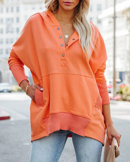 Women's Longline Hooded Drawstring Sweatshirt
