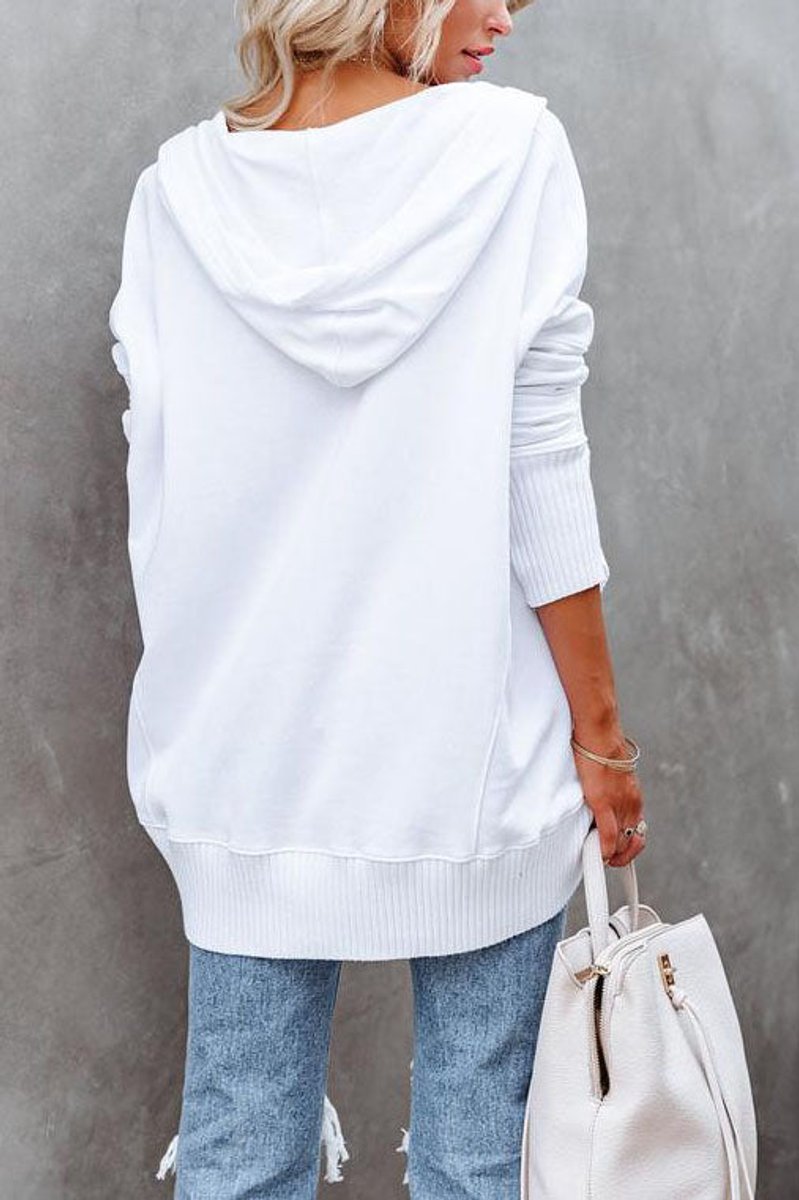 Women's Longline Hooded Drawstring Sweatshirt