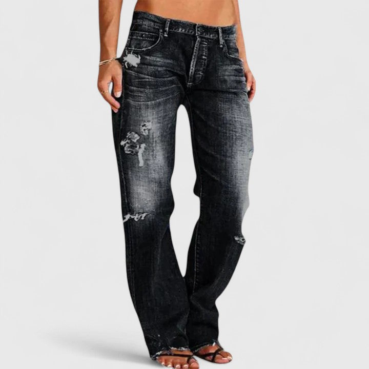 Women’s Distressed Straight Leg Jeans