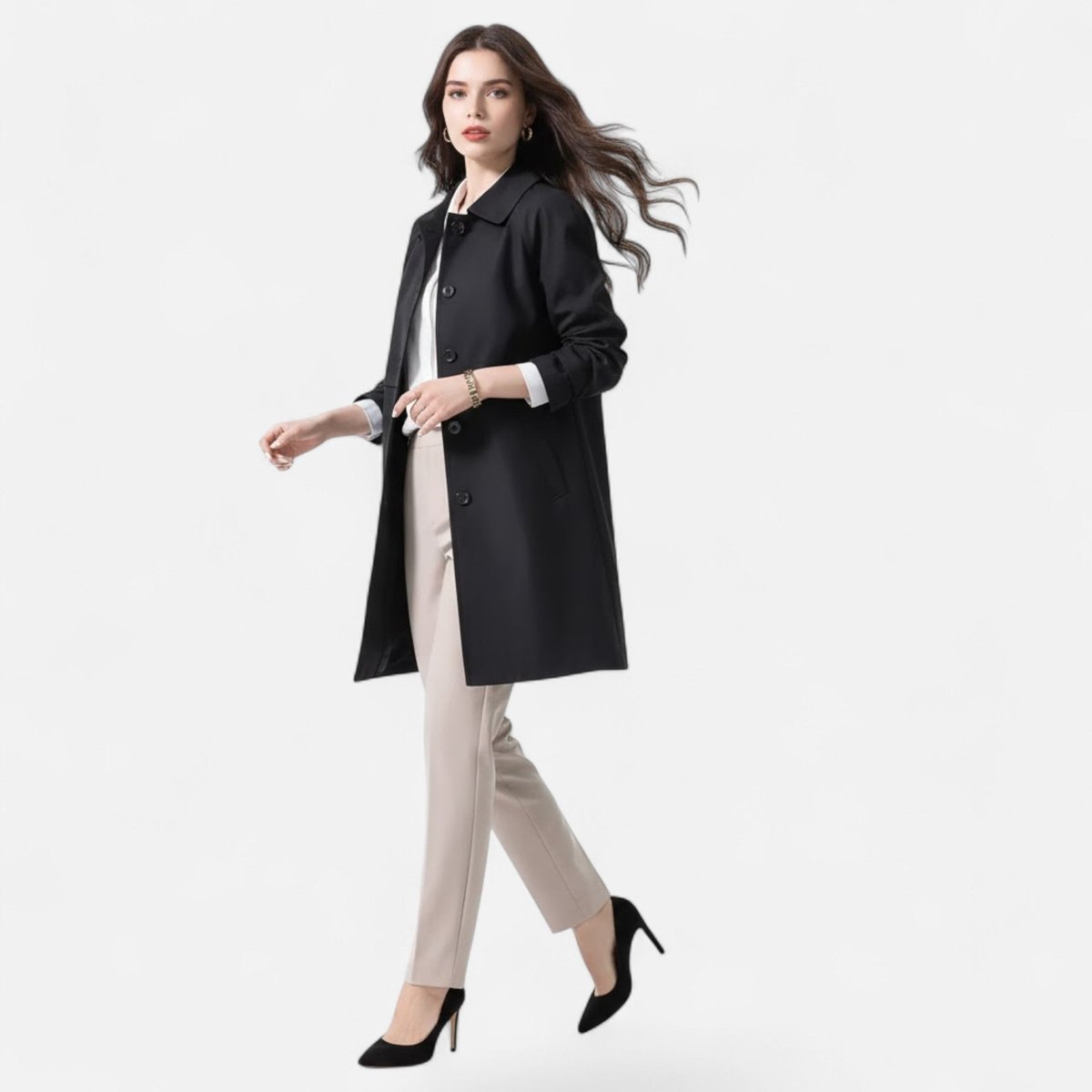 Women's Mid-Length Trench Coat