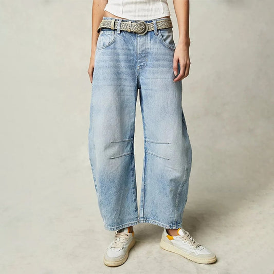 Women’s Barrel Leg Cropped Jeans