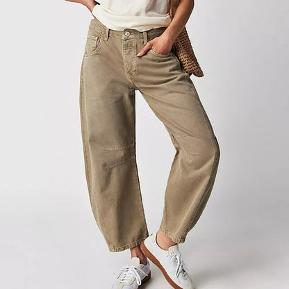 Women’s Barrel Leg Cropped Jeans