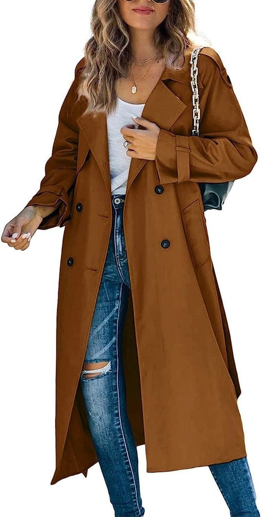 Women's Belted Longline Trench Coat