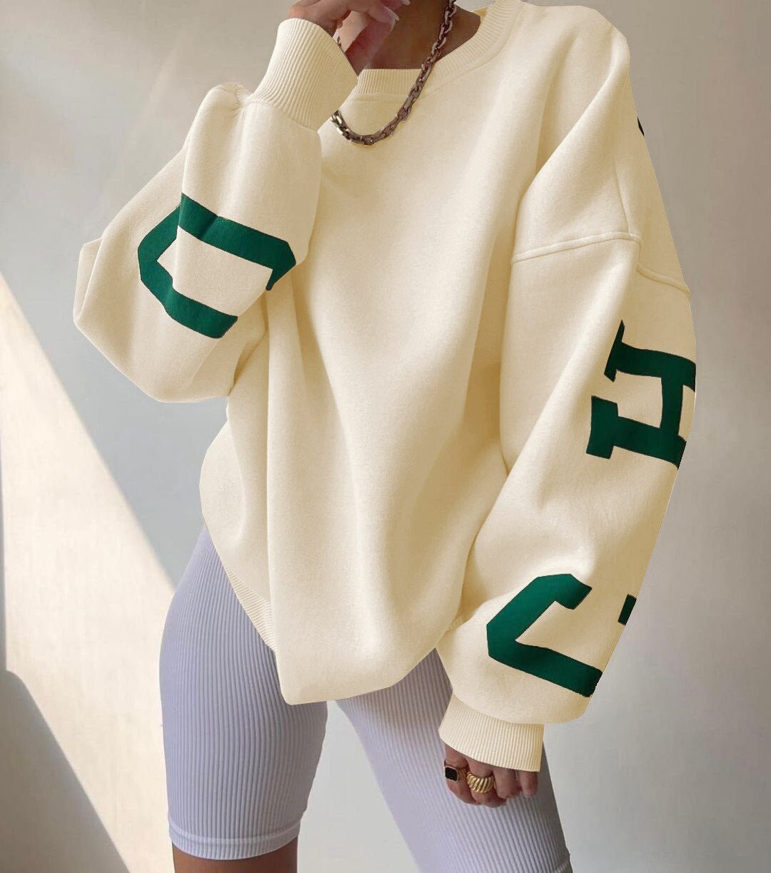 Women's Varsity Sleeve Fleece Jumper