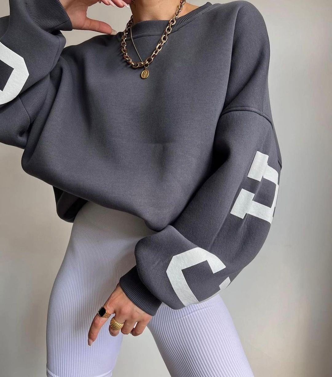 Women's Varsity Sleeve Fleece Jumper