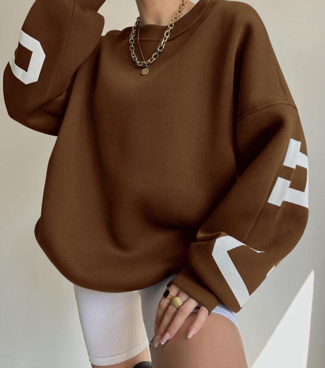 Women's Oversized Varsity Fleece Jumper