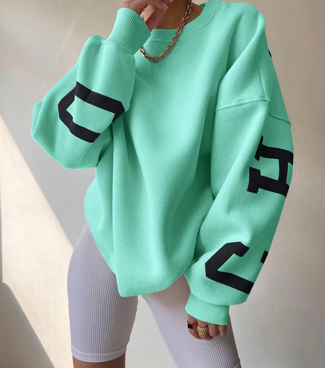 Women's Varsity Sleeve Fleece Jumper