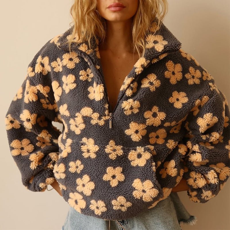 Women's Cosy Floral Fleece Jumper