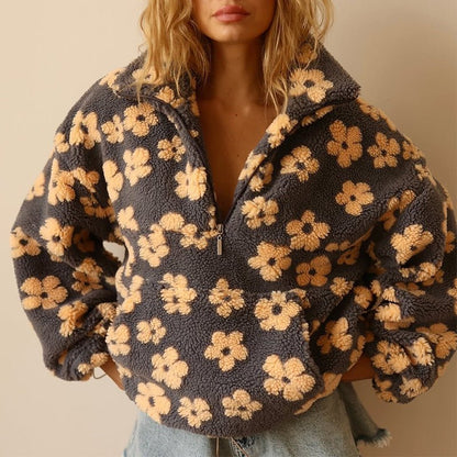Women's Cosy Floral Fleece Jumper